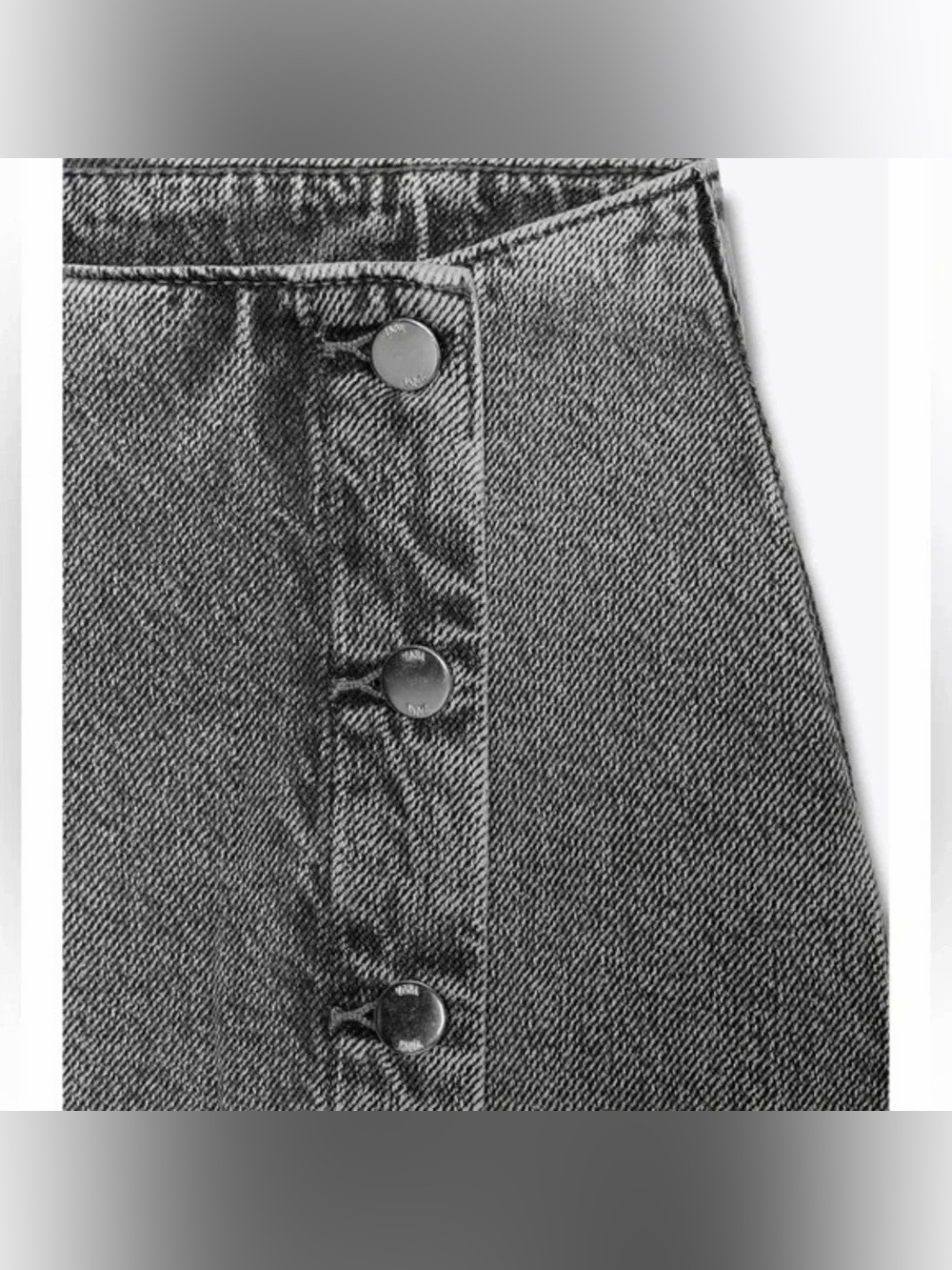 ⭐ ZARA Denim Crossover Midi Skirt in Dark Gray Z1975 XS - Picture 6 of 16